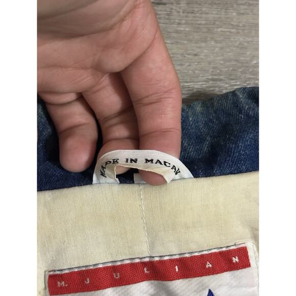 Vintage M.Julian America Full Zip Denim Bomber Jacket Pockets Y2K - Men’s Large - Picture 7 of 13